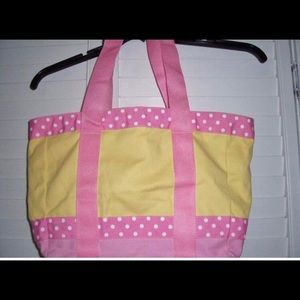 Fabric Tote Pink and Yellow NWOT
